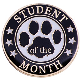 Student of the Month Award Pin - Paw and Stars