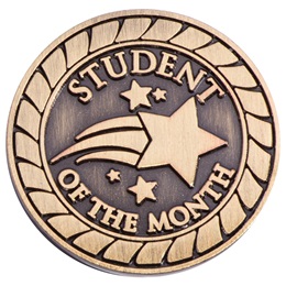 Student of the Month Award Pin - Brushed Metal Shooting Star