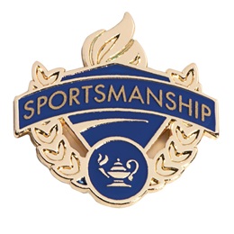 Sportsmanship Award Pin - Blue/Gold