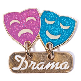 Drama Award Pin - Glitter Masks Dangler