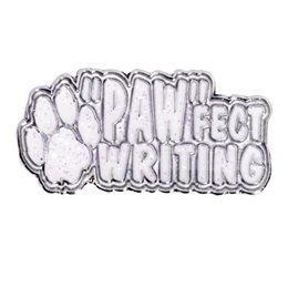 Glitter Award Pin - "Paw-fect" Writing