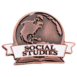 Brushed Metal Social Studies Pin
