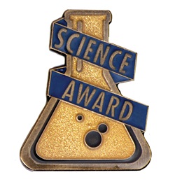Science Award Pin - Gold Glitter Beaker