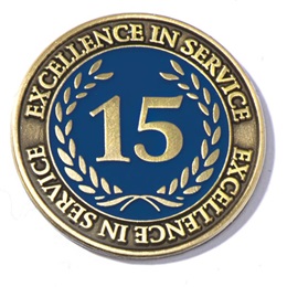 Gold Laurel 15 Year Service Award Pin