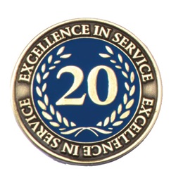 Gold Laurel 20 Year Service Award Pin