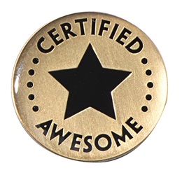 Certified Awesome Pin