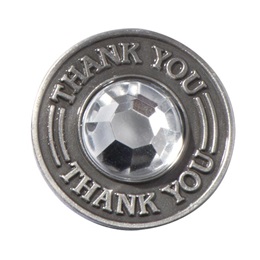 Thank You Pin with Clear Rhinestone