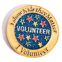 Volunteer Award Pin - Glitter I Show Kids They Matter