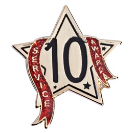 Service Award Pin - 10 Year Star Glitter