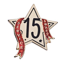Service Award Pin - 15 Year Star Glitter
