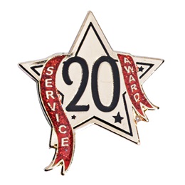 Service Award Pin - 20 Year Star Glitter