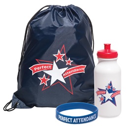 Full-color Backpack Award Set - Perfect Attendance Stars