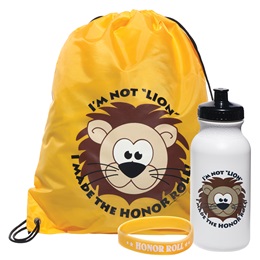 Full-color Backpack Award Set - Honor Roll Lion