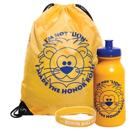 1-color Backpack Award Set - Honor Roll/Lion