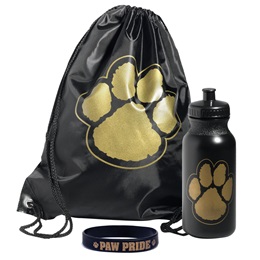 Paw Bag, Bottle, and Wristband Set - Black