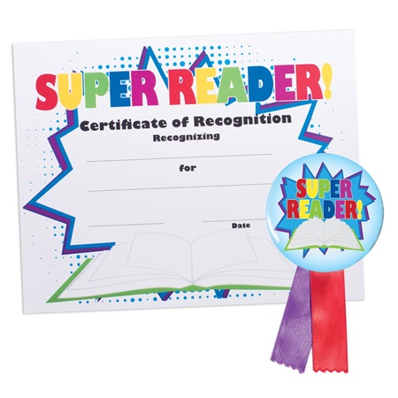Super Reader Certificate/Button Award Set | Anderson's