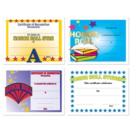 Assorted Certificate Set - Honor Roll