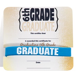 Wristband/Mini Certificate Award Set - 6th Grade Graduate