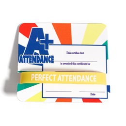Mini Certificate/Wristband Set - A+ Attendance