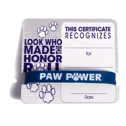 Mini Certificate/Wristband Set - Honor Roll/Paws