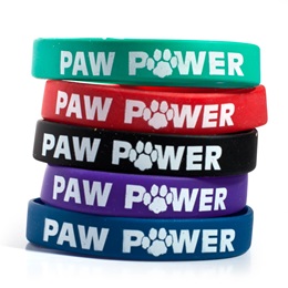 Paw Power Silicone Wristband Assortment, 25/pkg