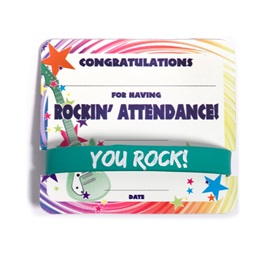 Mini Certificate/Wristband Set - Rockin' Attendance