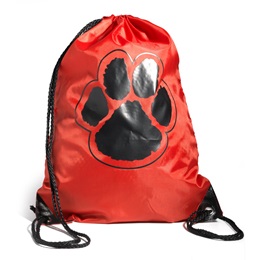 18 in. x 14 in. Red and Black Paw Backpack