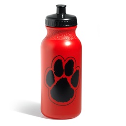Paw Water Bottle - Red/Black