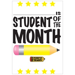 Pin Card with Pin Set - Student of the Month/Pencil