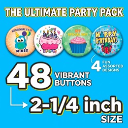 48-Piece Birthday Bucket of Buttons