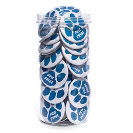 Bucket of Buttons - Blue Paw Pride