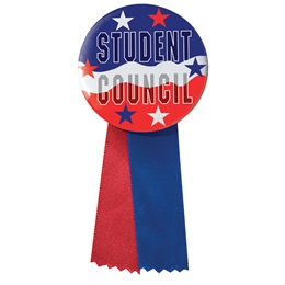 Button With Ribbon - Red, White, and Blue Student Council