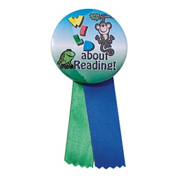 Button With Ribbon - Wild About Reading