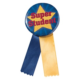 Button With Ribbon - Super Student Star
