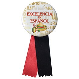 Button With Ribbon - Excellence in Spanish