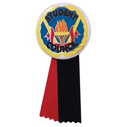 Button With Ribbon - Student Council Torch