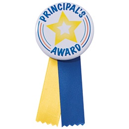 Button With Ribbon - Gold Star Principal's Award