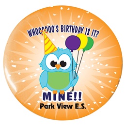 Custom Button - Birthday Owl