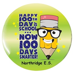 Custom Button - Happy 100th Day of School
