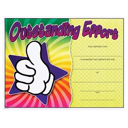 Full-color Outstanding Effort Certificates