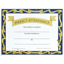 Perfect Attendance Certificates