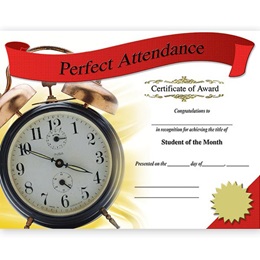 Photo Certificates - Perfect Attendance