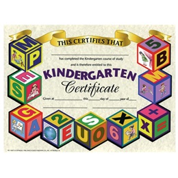 Kindergarten Certificate - Blocks
