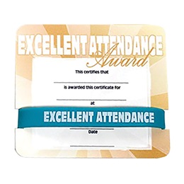 Wristband/Mini Certificate Award Set - Excellent Attendance