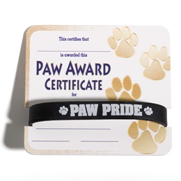 Wristband/Mini Certificate Award Set - Gold Paw