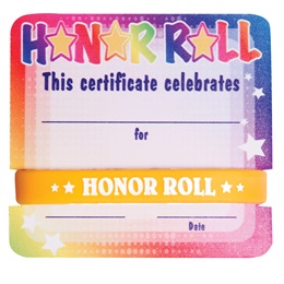 Mini Certificate/Wristband Set - Honor Roll/Colorful Stars