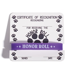 Mini Certificate/Wristband Set - Honor Roll/Paw