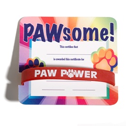 Wristband/Mini Certificate Award Set - Pawsome