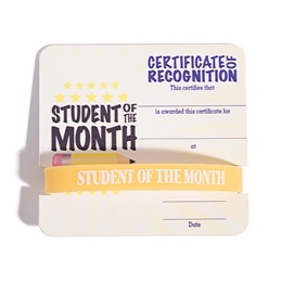 Mini Certificate/Wristband Award Set - Student of the Month/Pencil