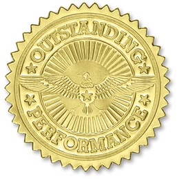 Certificate Seals - Gold Outstanding Performance